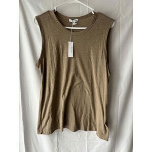 James Perse Sleeveless Cashew Sheer Muscle Tank Size 2